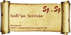 Szépe Szilvia névjegykártya