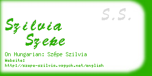 szilvia szepe business card