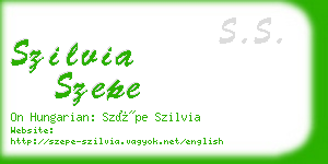 szilvia szepe business card